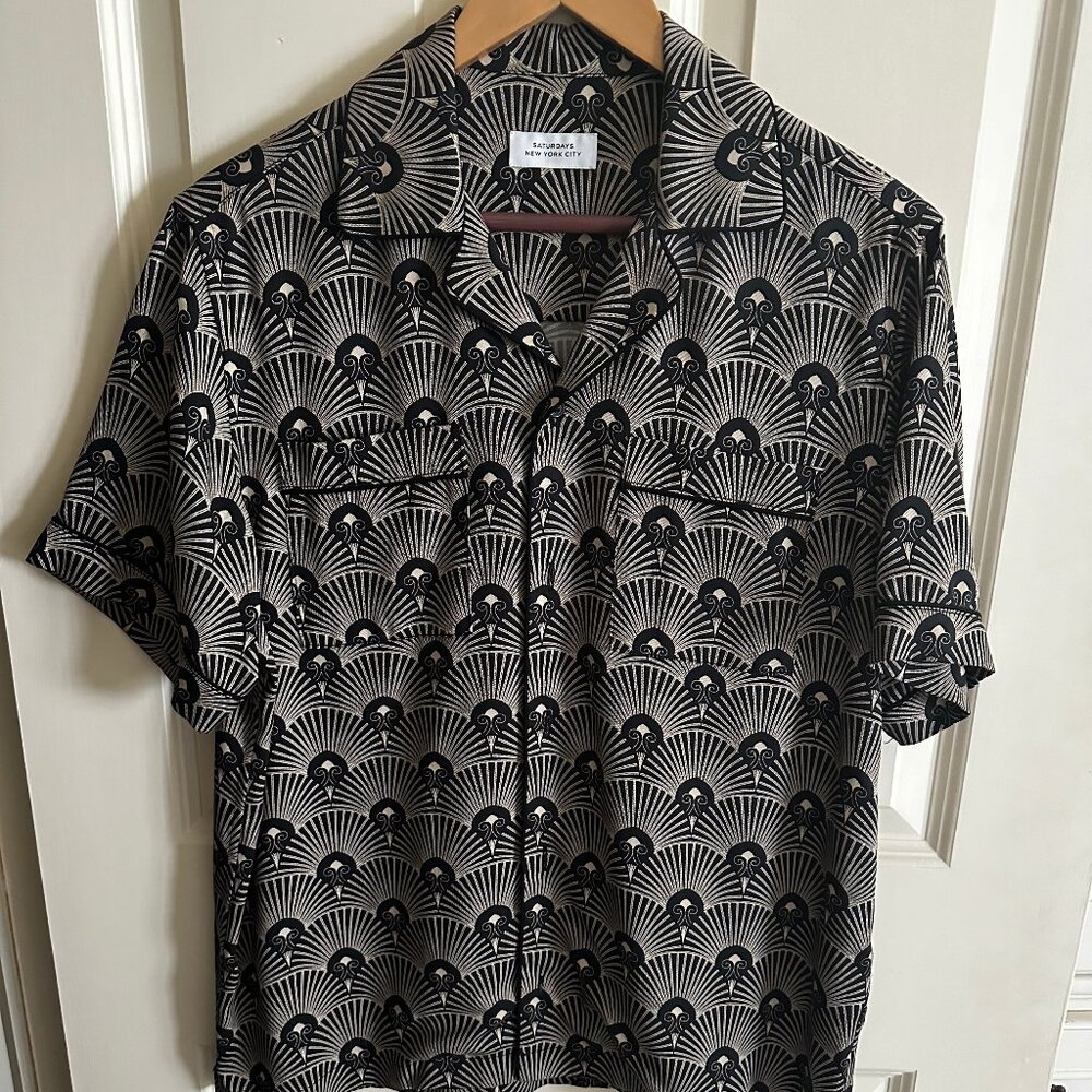 Saturdays NYC Camp Collar SS Buttondown Sz M